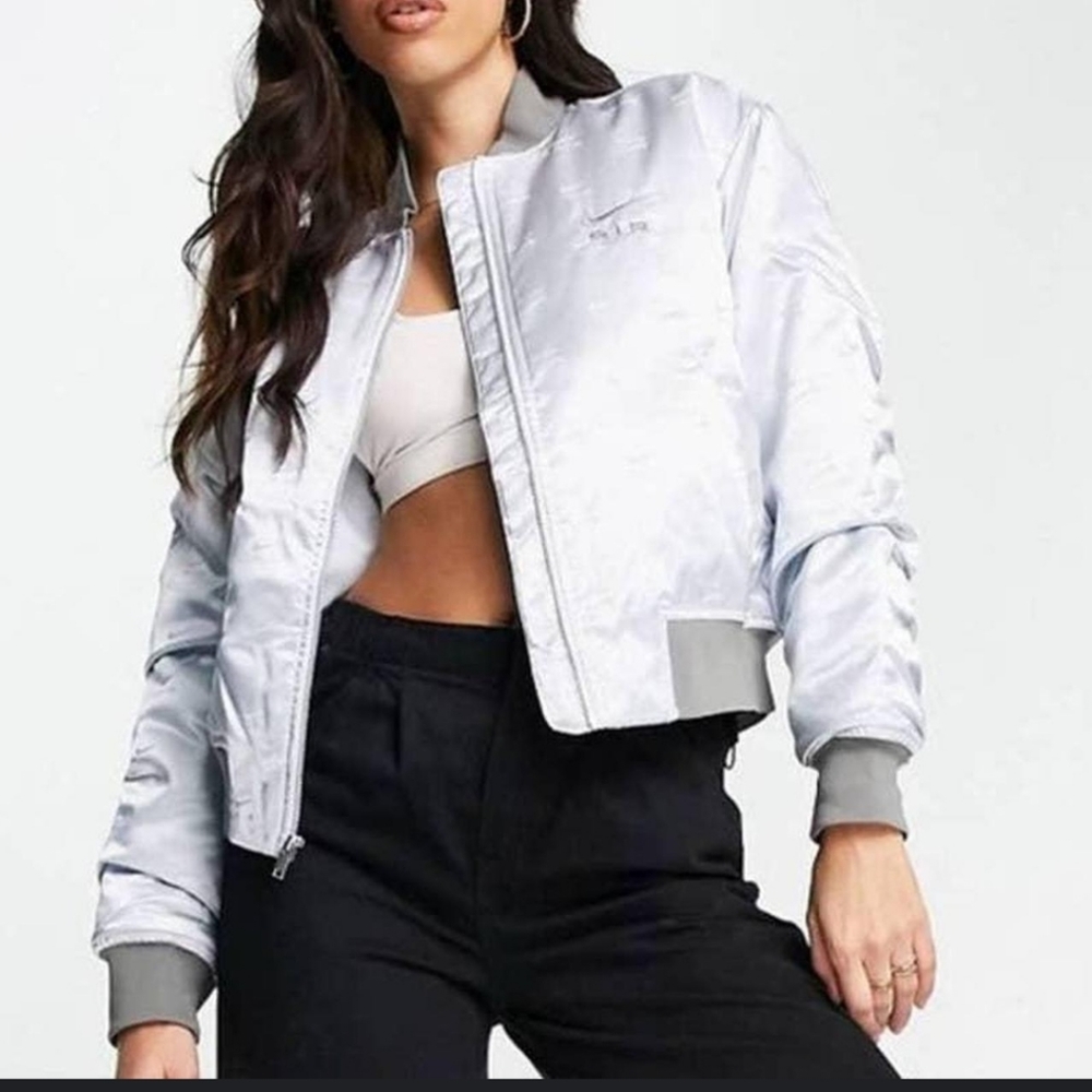 Nike Air Therma-FIT Bomber Jacket Women's Satin Platinum Size S